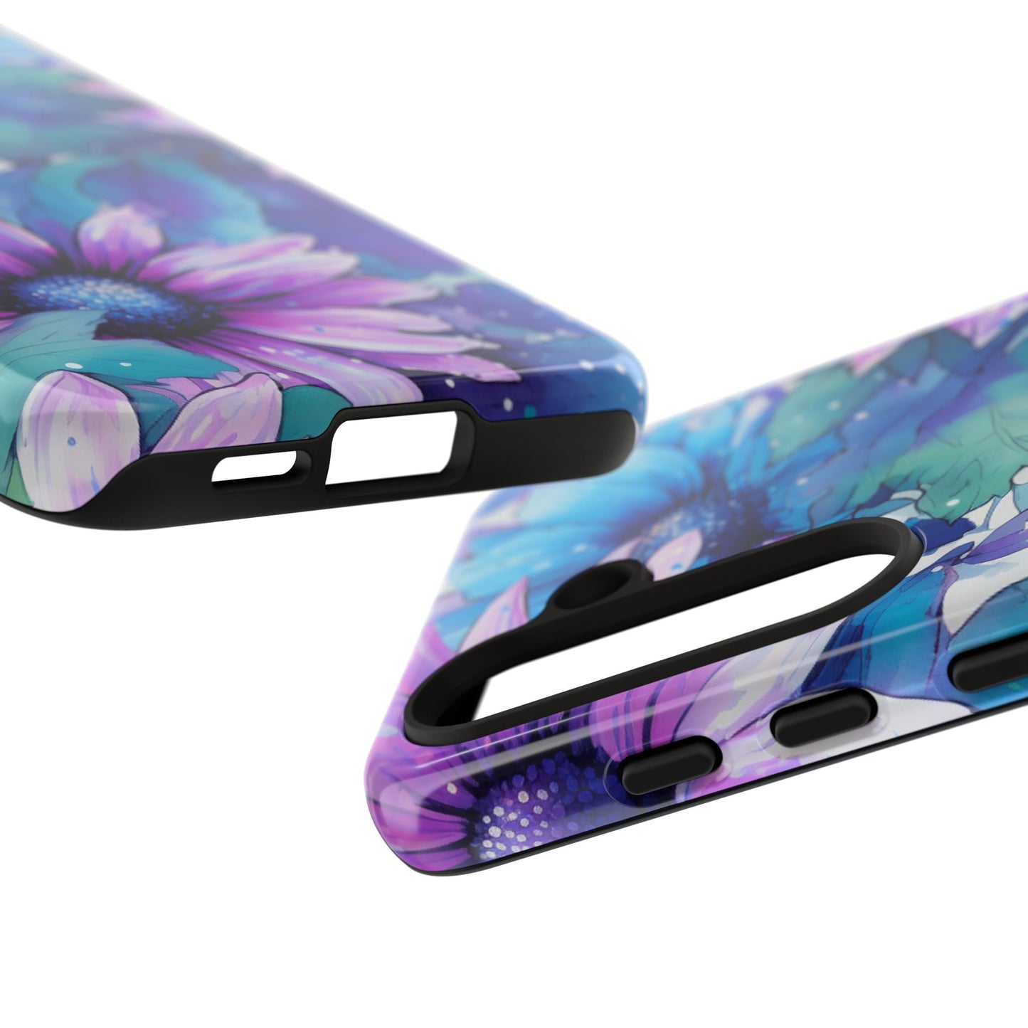 Dreamy Blue & Purple Floral Watercolor Mobile Case