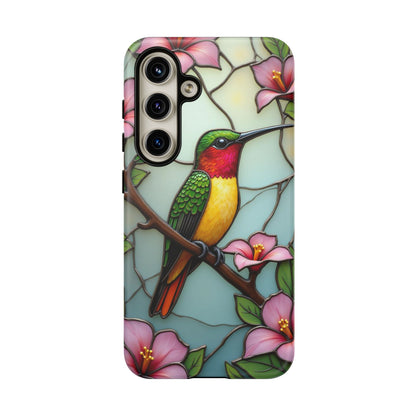 Elegant Hummingbird with Floral Mosaic | Artistic Nature Design