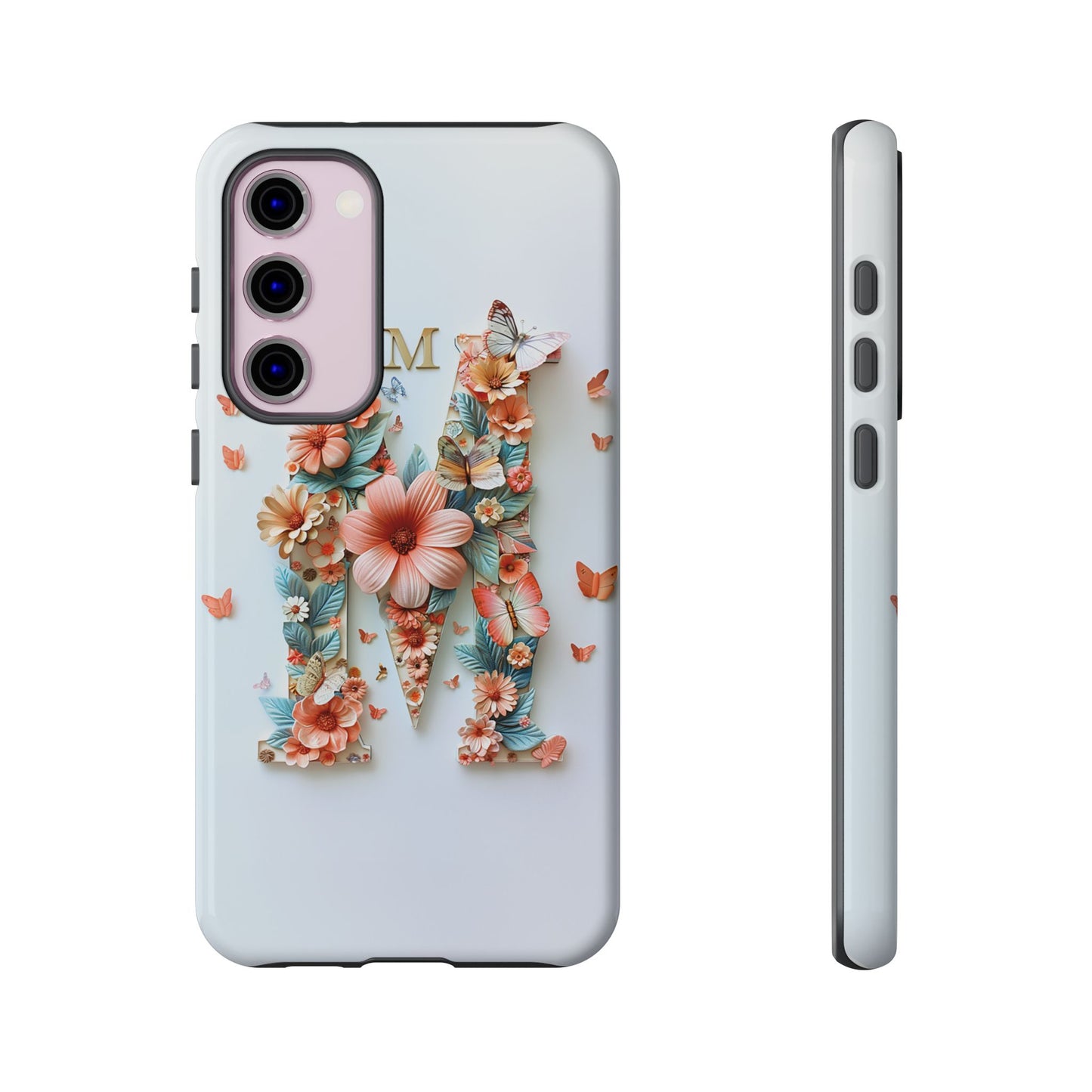 Floral Letter M Phone Case – Personalized Aesthetic Cover for iPhone, Samsung & Google Pixel