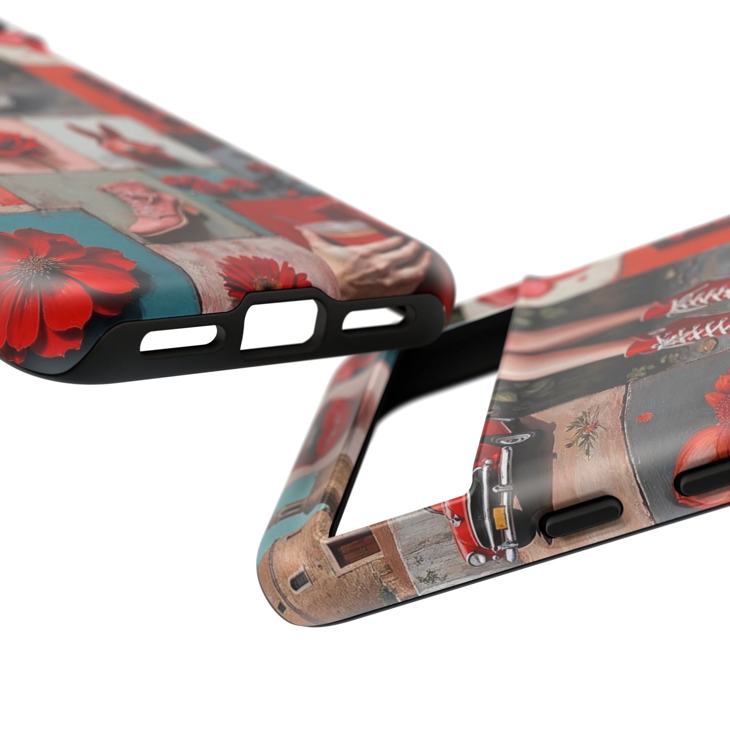 Red Sneakers & Roses Collage Phone Case
