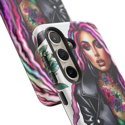 Neon Rebel – Vibrant Biker Queen Mobile Cover