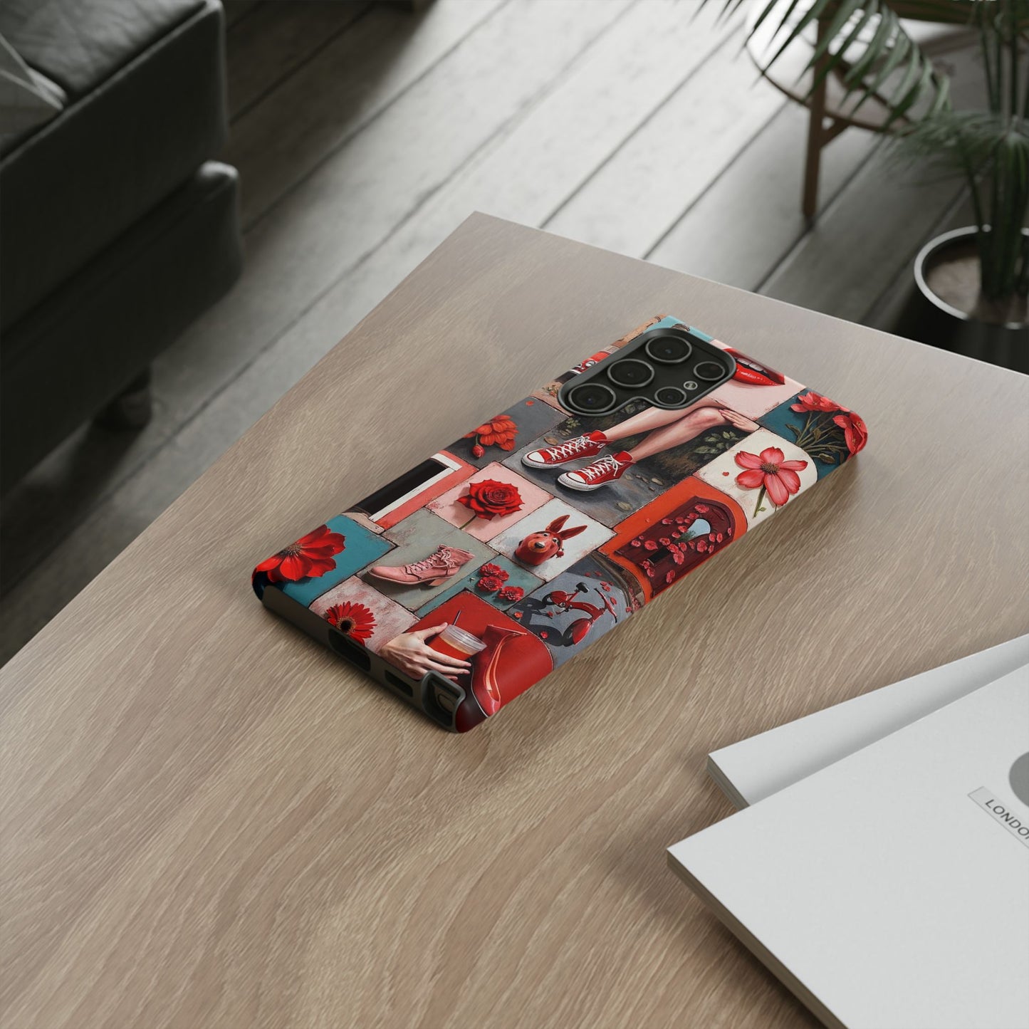 Red Sneakers & Roses Collage Phone Case