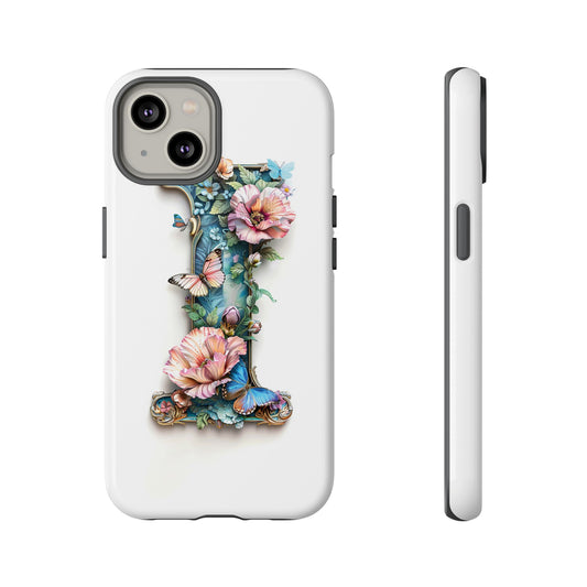 Floral Letter I Phone Case – Personalized Aesthetic Cover for iPhone, Samsung & Google Pixel