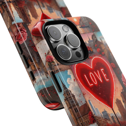 Neon Love Heart & Rose Phone Case
