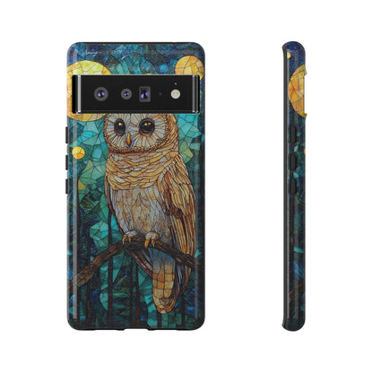 Nocturnal Wisdom – Stained Glass Owl Phone Case for iPhone, Samsung & Pixel