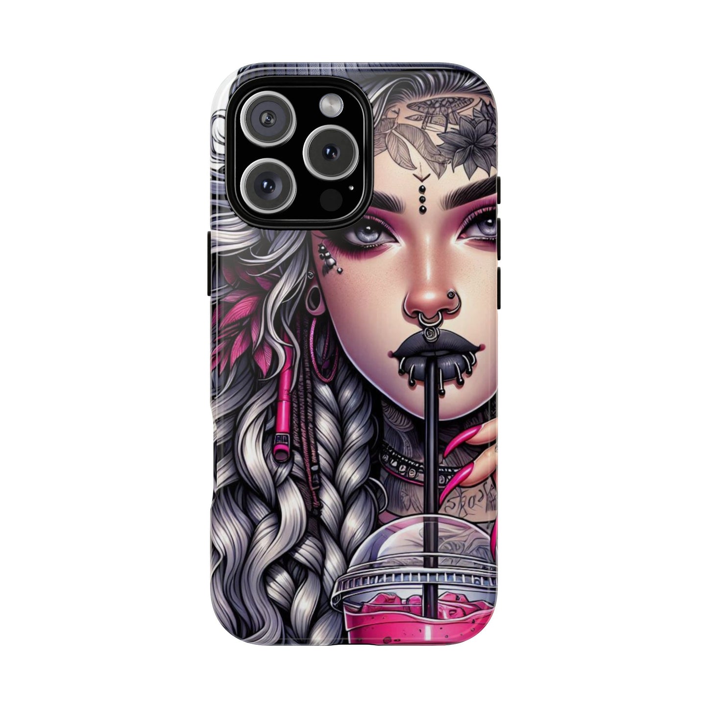 Icy Rebel – Silver Dreads & Edgy Street Chic Mobile Cover
