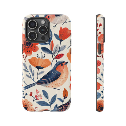 Floral Bird Phone Case - Elegant Nature-Inspired Cover for iPhone, Samsung & Google Pixel