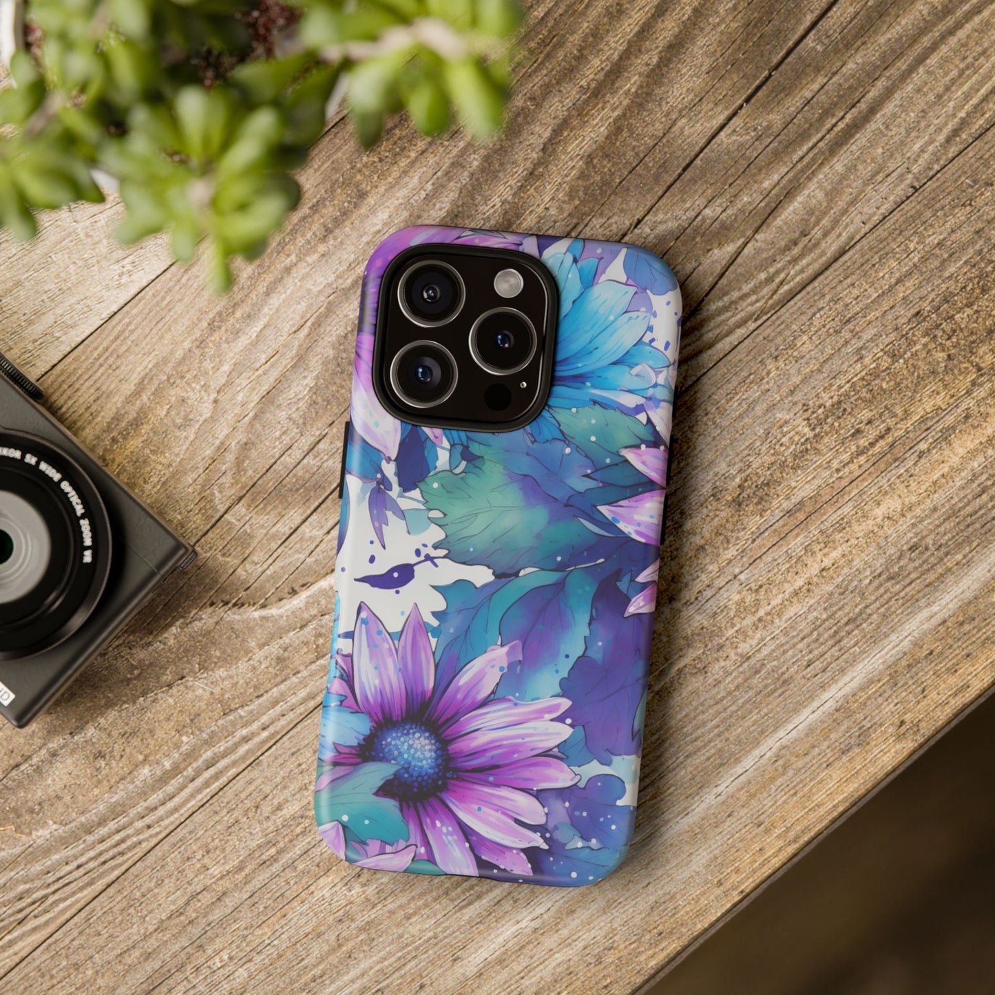 Dreamy Blue & Purple Floral Watercolor Mobile Case