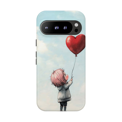 Anime Heart Balloon Phone Case – Dreamy & Cute Art for iPhone, Google Pixel & Samsung