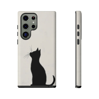Silent Gaze: Minimalist Black Cat  Phone Case for iPhone, Samsung & Pixel
