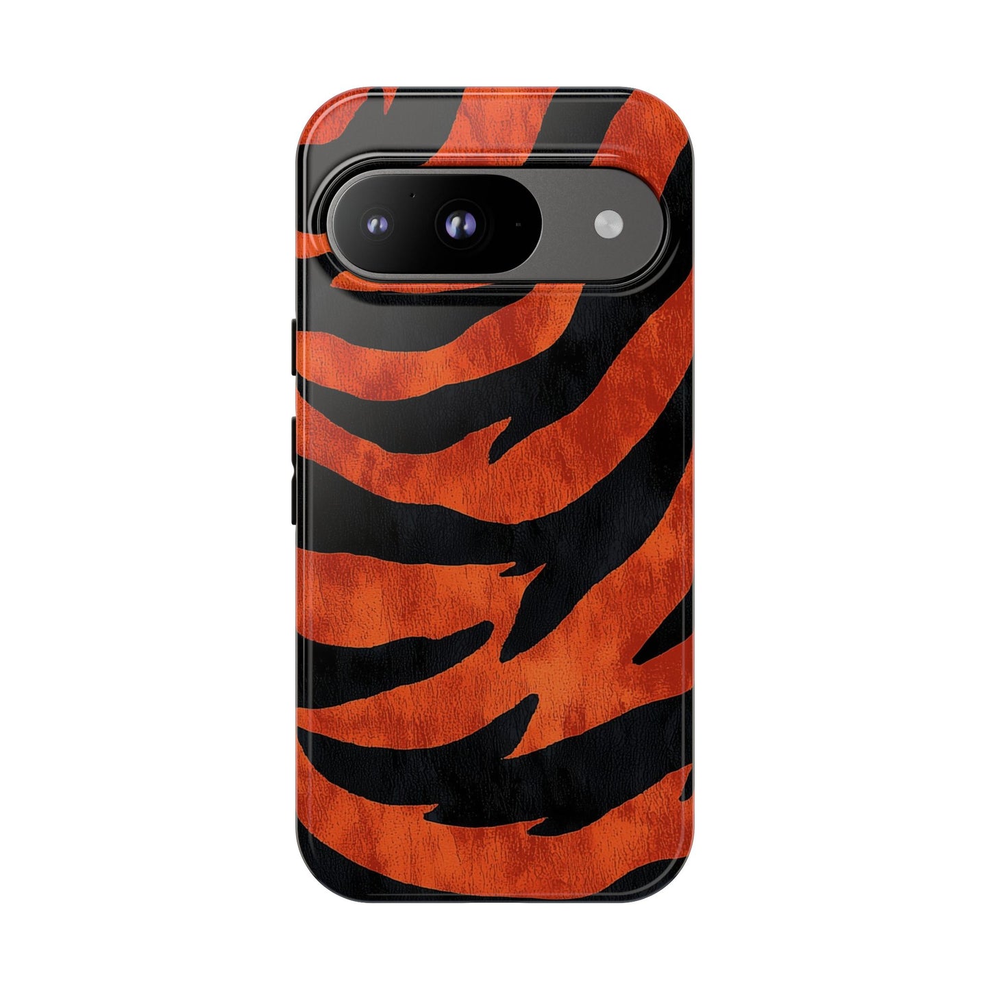 Fiery Orange & Black Tiger Stripes Phone Case for iPhone, Samsung & Google Pixel