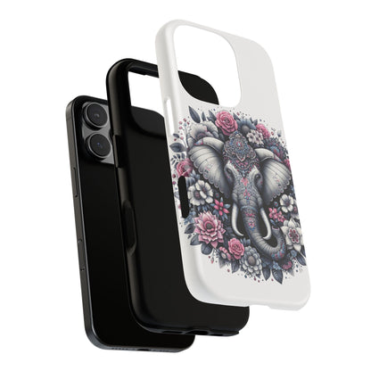Ornate Floral Elephant Mobile Cover – Elegant Bohemian Art