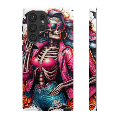 Neon Bones – Retro Skeleton & Vibrant Punk Aesthetic Mobile Cover