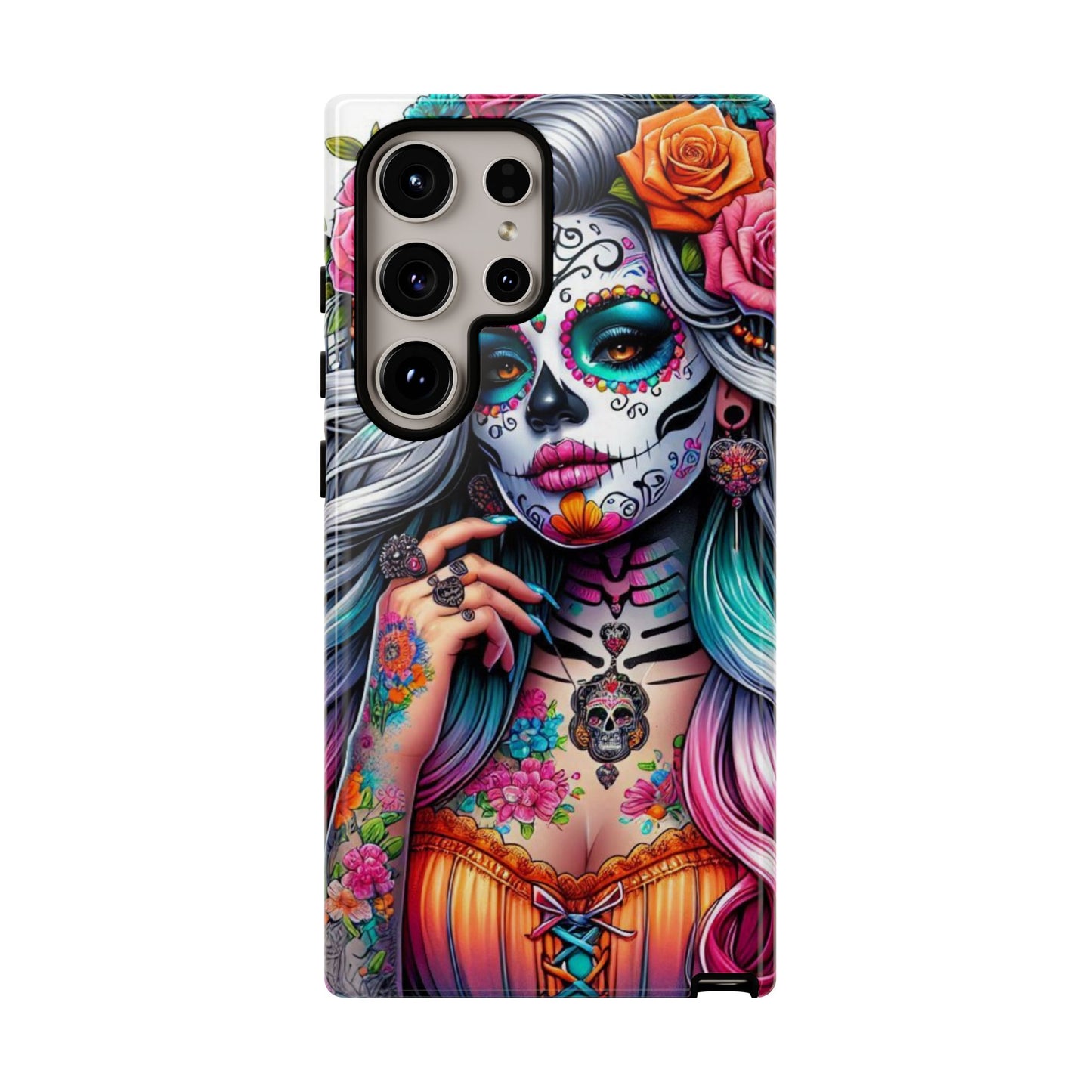 Sugar Skull Goddess – Día de los Muertos Floral Queen Mobile Cover