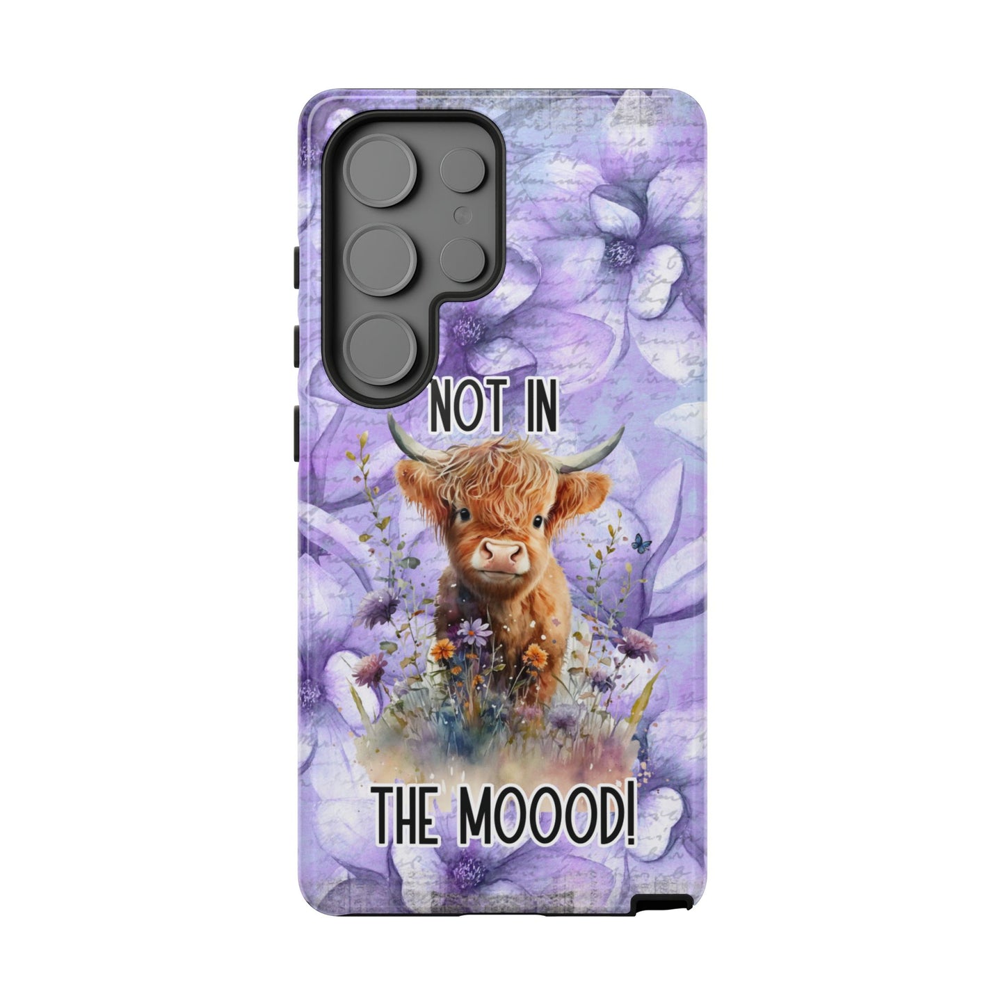 Not In The Mood Heifer Print Phone Case - iPhone, Samsung & Google Pixel Cover - Artistic Cow Phone Case, Animal Lover Gift
