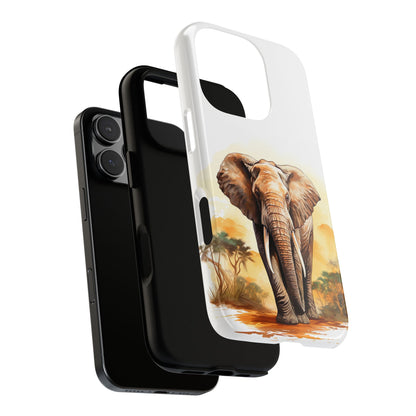 Safari Elephant Watercolor Mobile Cover – Majestic Wildlife Art