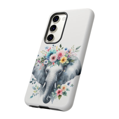 Floral Crown Elephant Mobile Cover – Elegant Watercolor Art