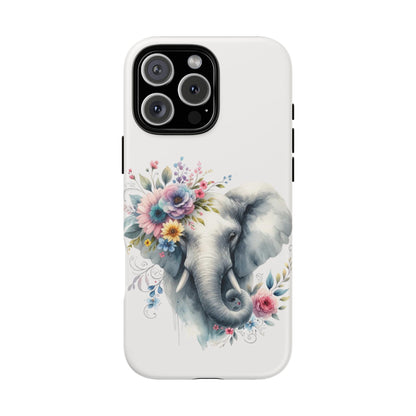 Floral Elephant Mobile Cover – Elegant Watercolor Art