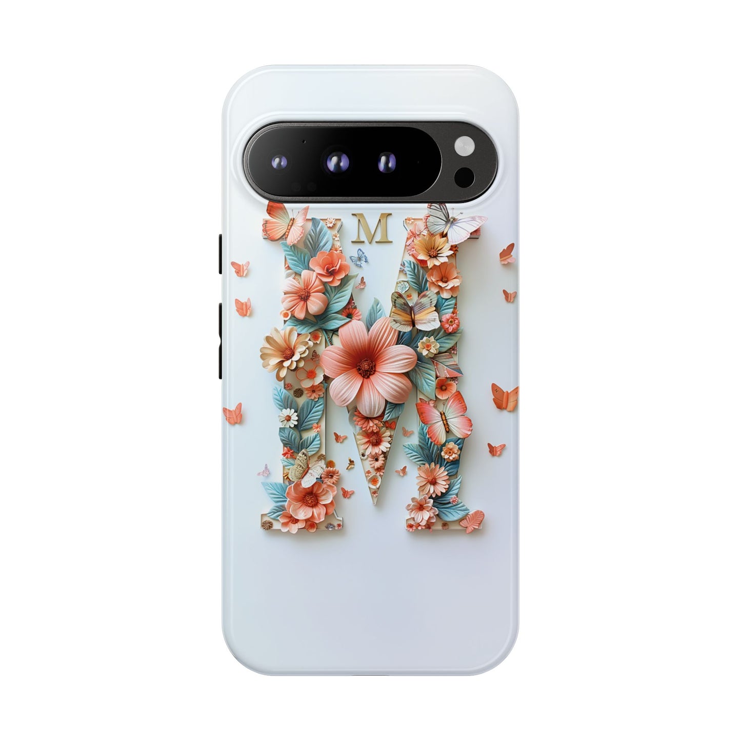Floral Letter M Phone Case – Personalized Aesthetic Cover for iPhone, Samsung & Google Pixel