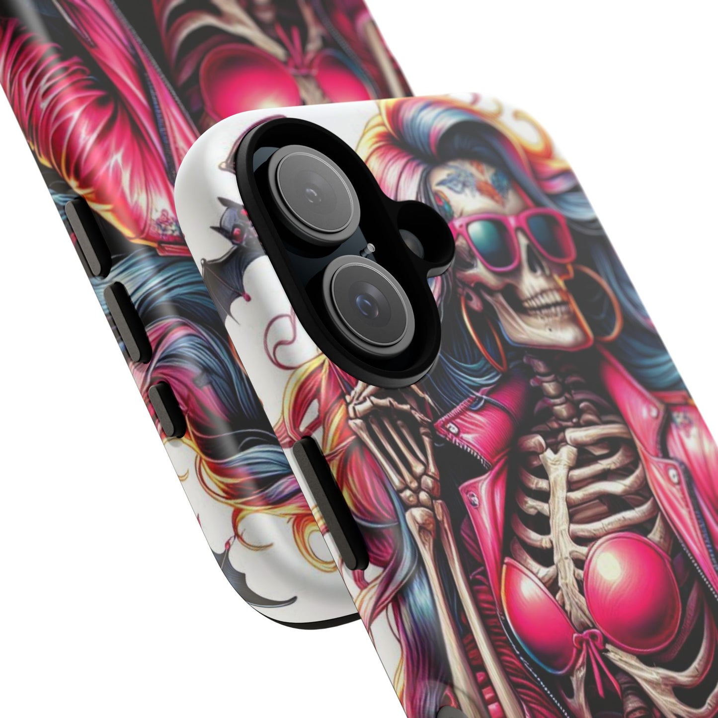 Neon Bones – Retro Skeleton & Vibrant Punk Aesthetic Mobile Cover