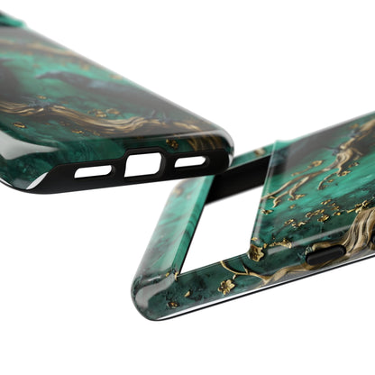 Three Black Ravens Perched On Gold-Accent Branches phone case design