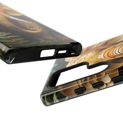 Golden Jungle Elephant Mobile Cover – Intricate Paper Art Design