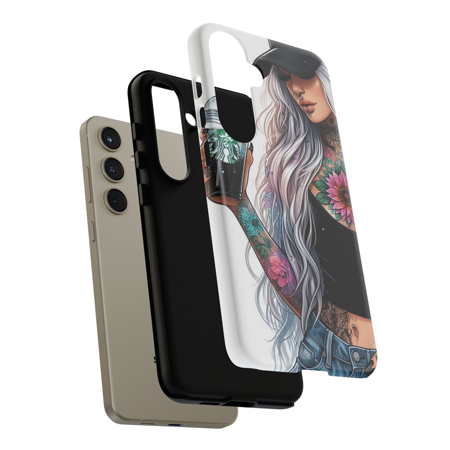 Tattooed Coffee Queen – Edgy Urban Aesthetic Mobile Cover