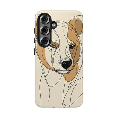 Soul of the Wild: Minimal Bear Portrait Phone Case for iPhone, Samsung & Pixel