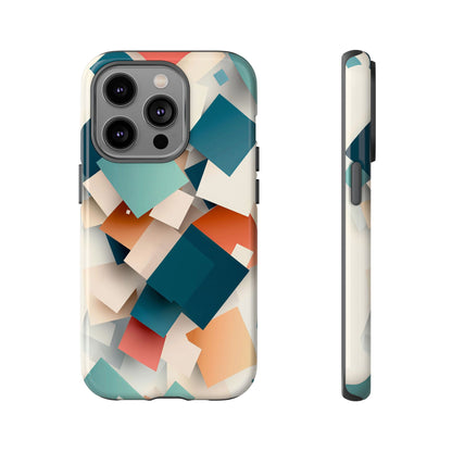 Geometric Cascade – Modern Abstract Blocks Phone Case – iPhone, Google Pixel, Samsung