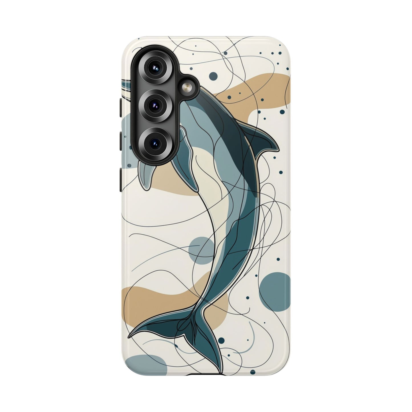 Ocean Whimsy: Abstract Dolphin Splash Phone Case for iPhone, Samsung & Pixel