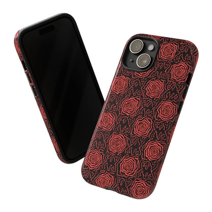 Red roses abstract geometric seamless pattern design