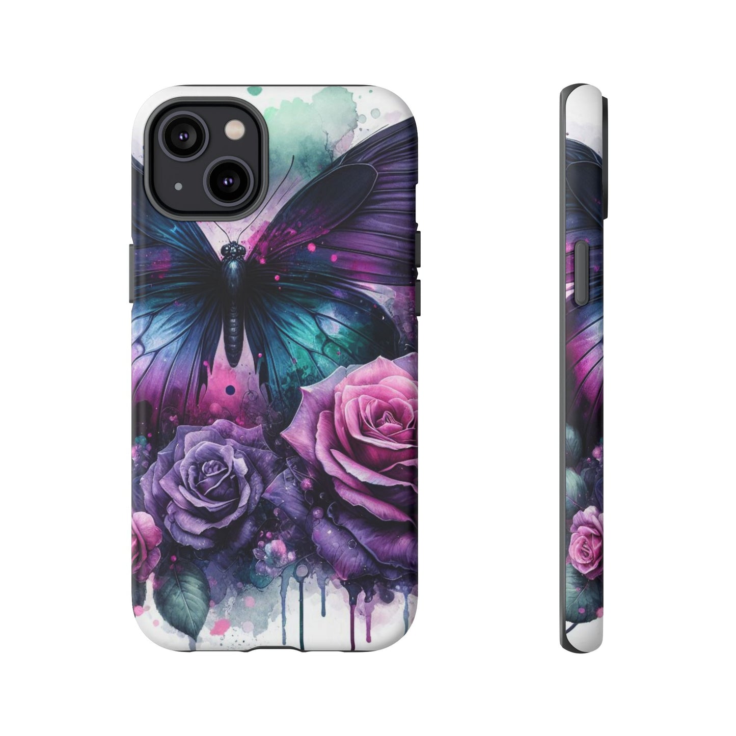 Mystic Bloom – Vibrant Butterfly & Rose Art Mobile Cover