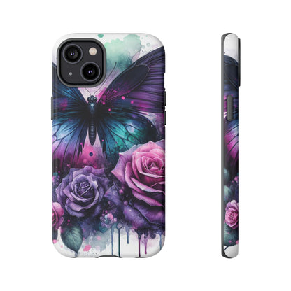 Mystic Bloom – Vibrant Butterfly & Rose Art Mobile Cover