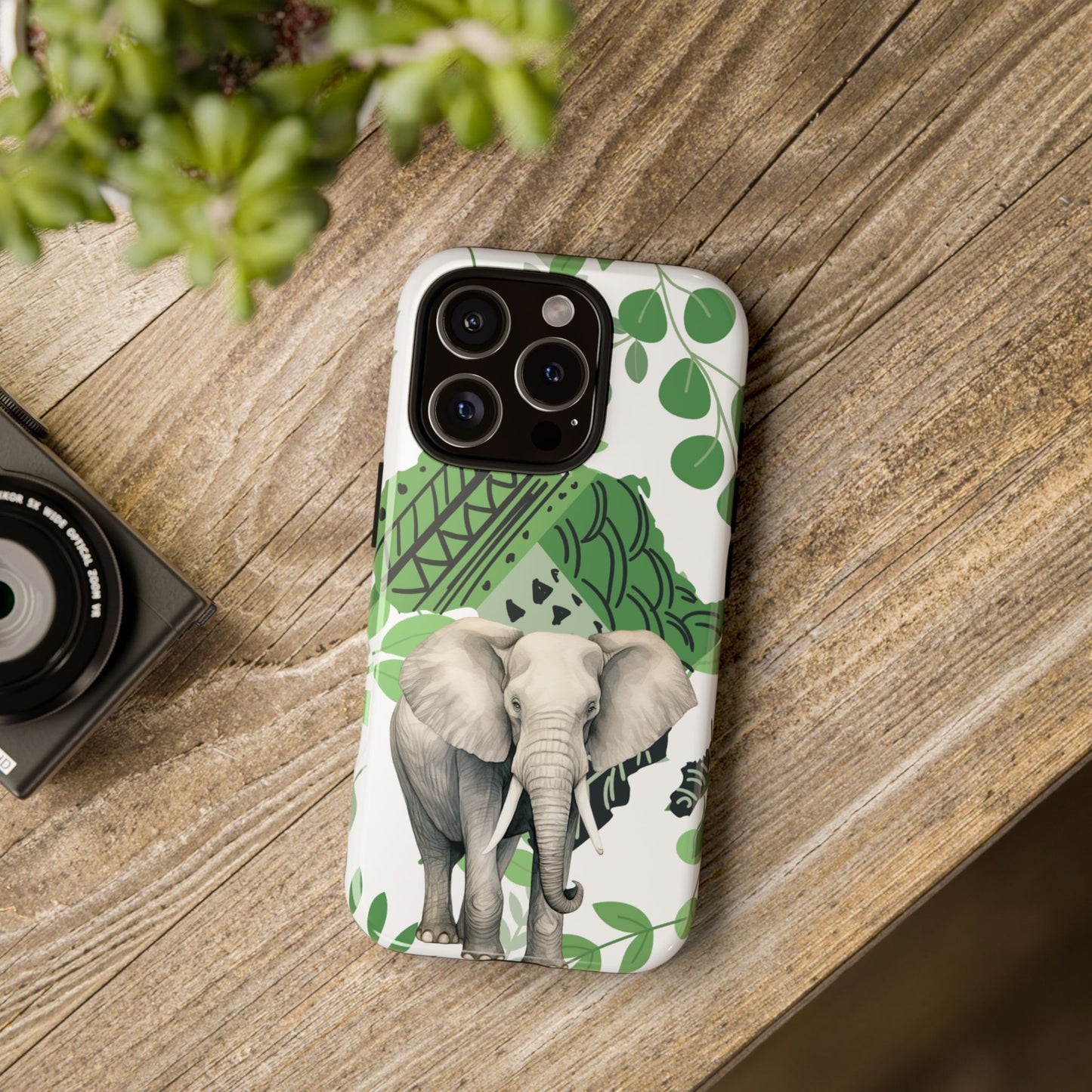 Tropical Elephant Mobile Cover – Nature-Inspired Boho Art