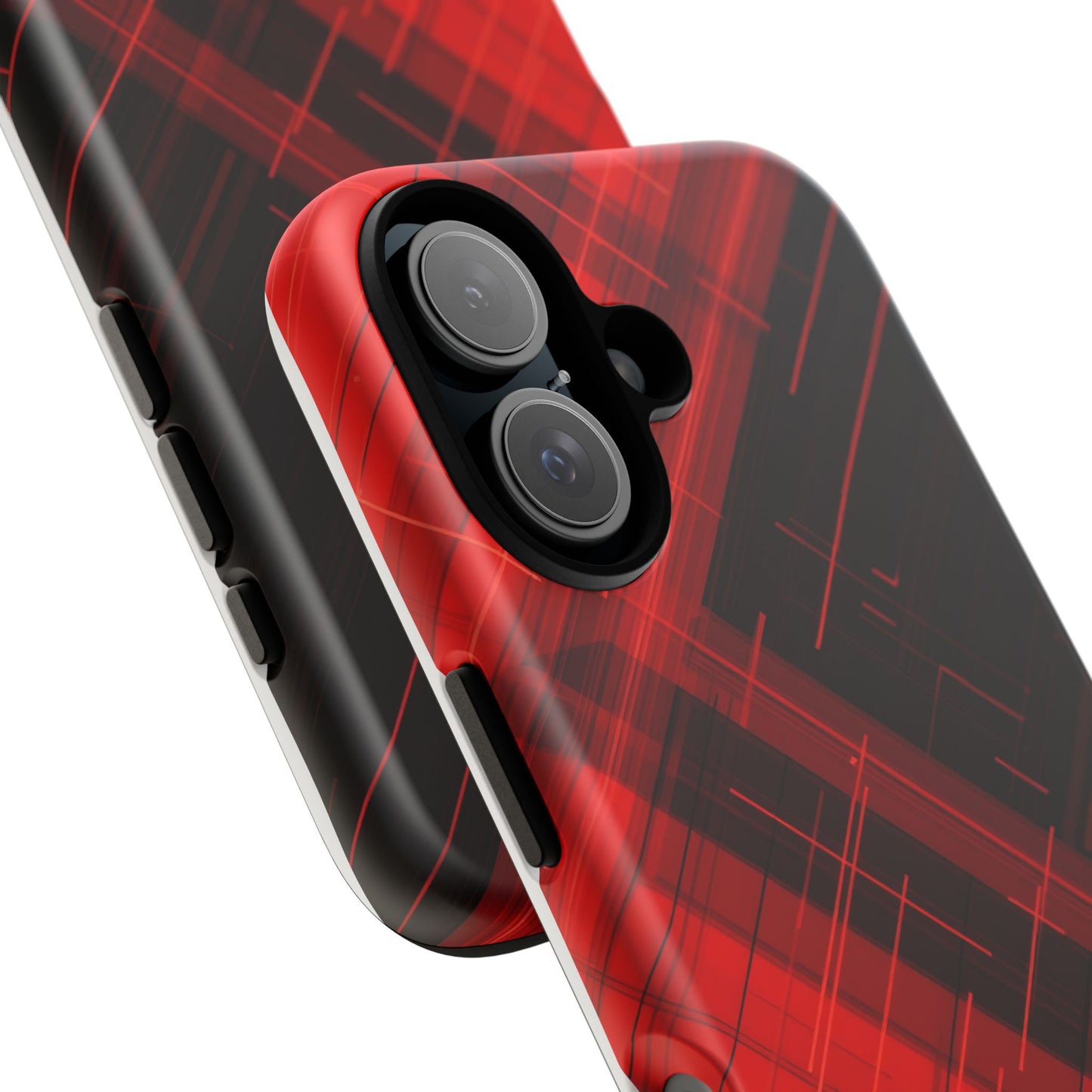 Abstract Red and Black Geometric Pattern