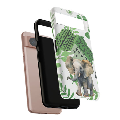 Playful Baby Elephant Mobile Cover – Tropical Boho Art