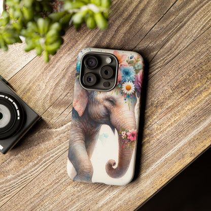 Joyful Floral Elephant Mobile Cover – Whimsical Watercolor Art