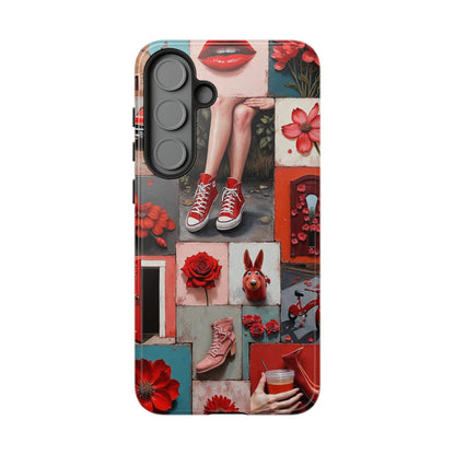 Red Sneakers & Roses Collage Phone Case