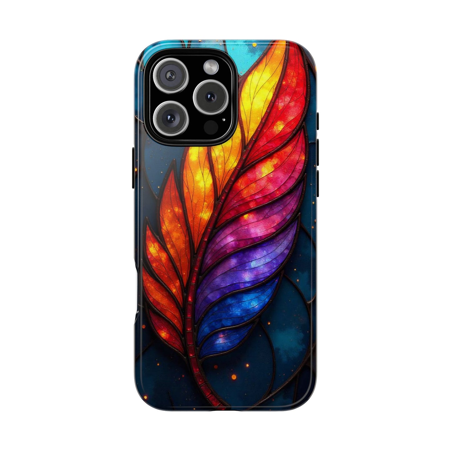Vivid Feather: Stained Glass Abstract Art