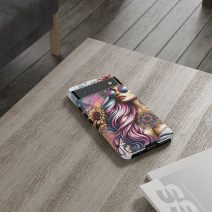 Bohemian Sunflower Queen – Retro Floral Fantasy Mobile Cover