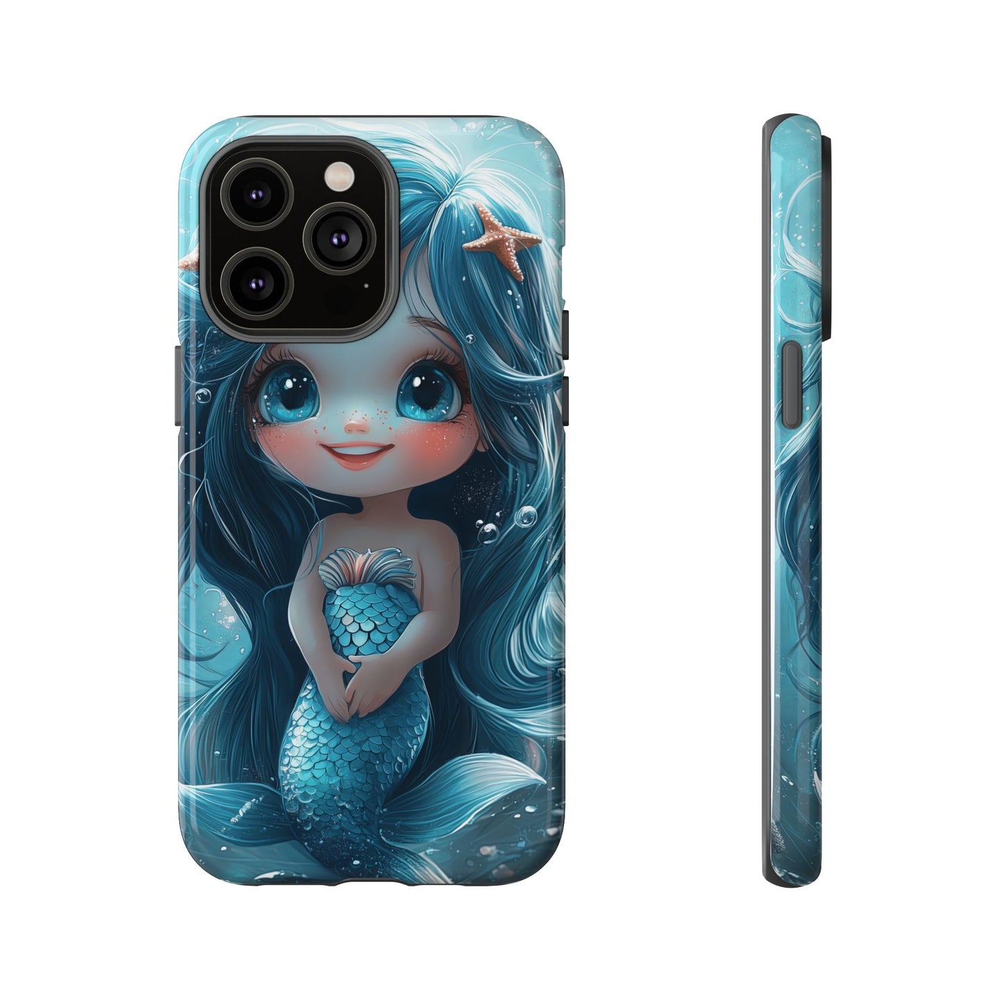 Bubble Bliss - Cute Chibi Mermaid Ocean Phone Case for iPhone, Samsung & Pixel
