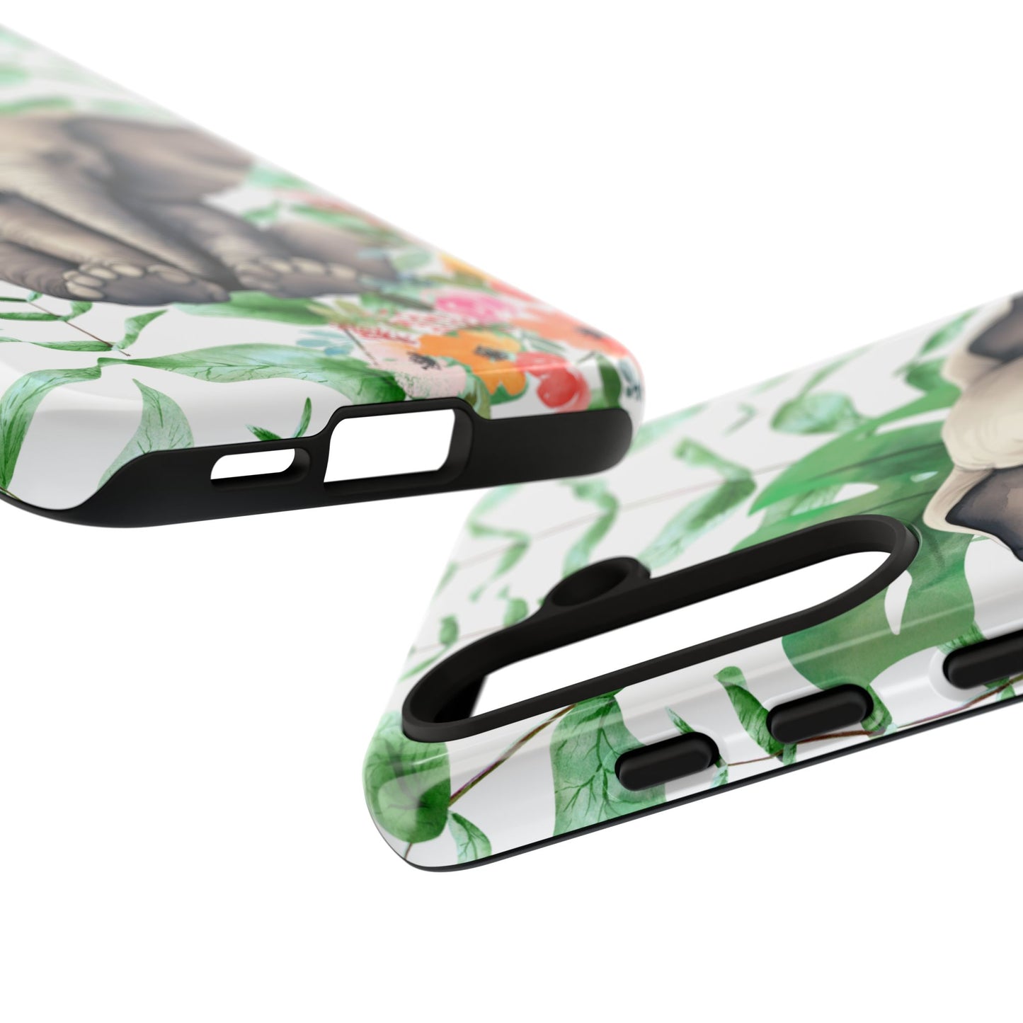 Cute Baby Elephant Mobile Cover – Floral & Tropical Aesthetic