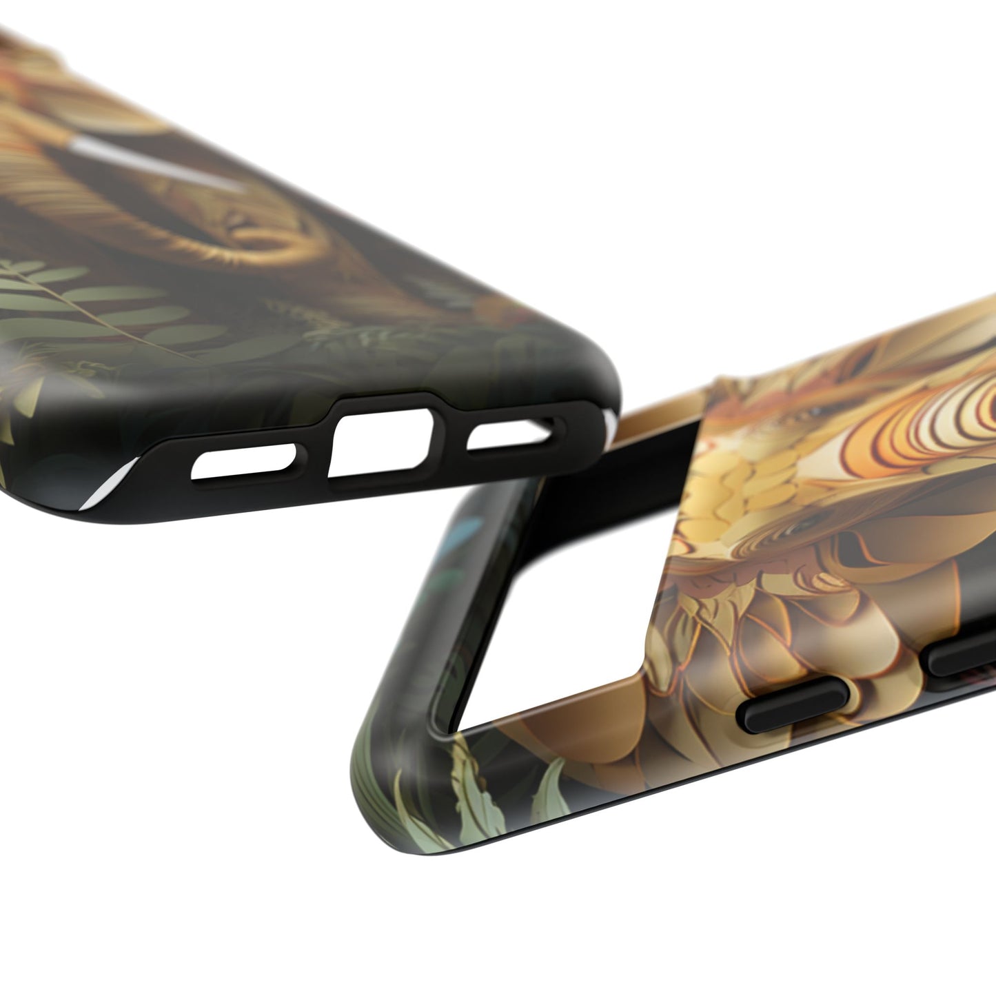 Golden Jungle Elephant Mobile Cover – Intricate Paper Art Design