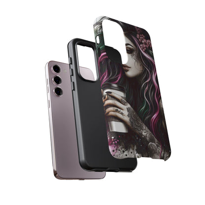 Tattooed Serenity – Gothic Coffee Lover Mobile Cover