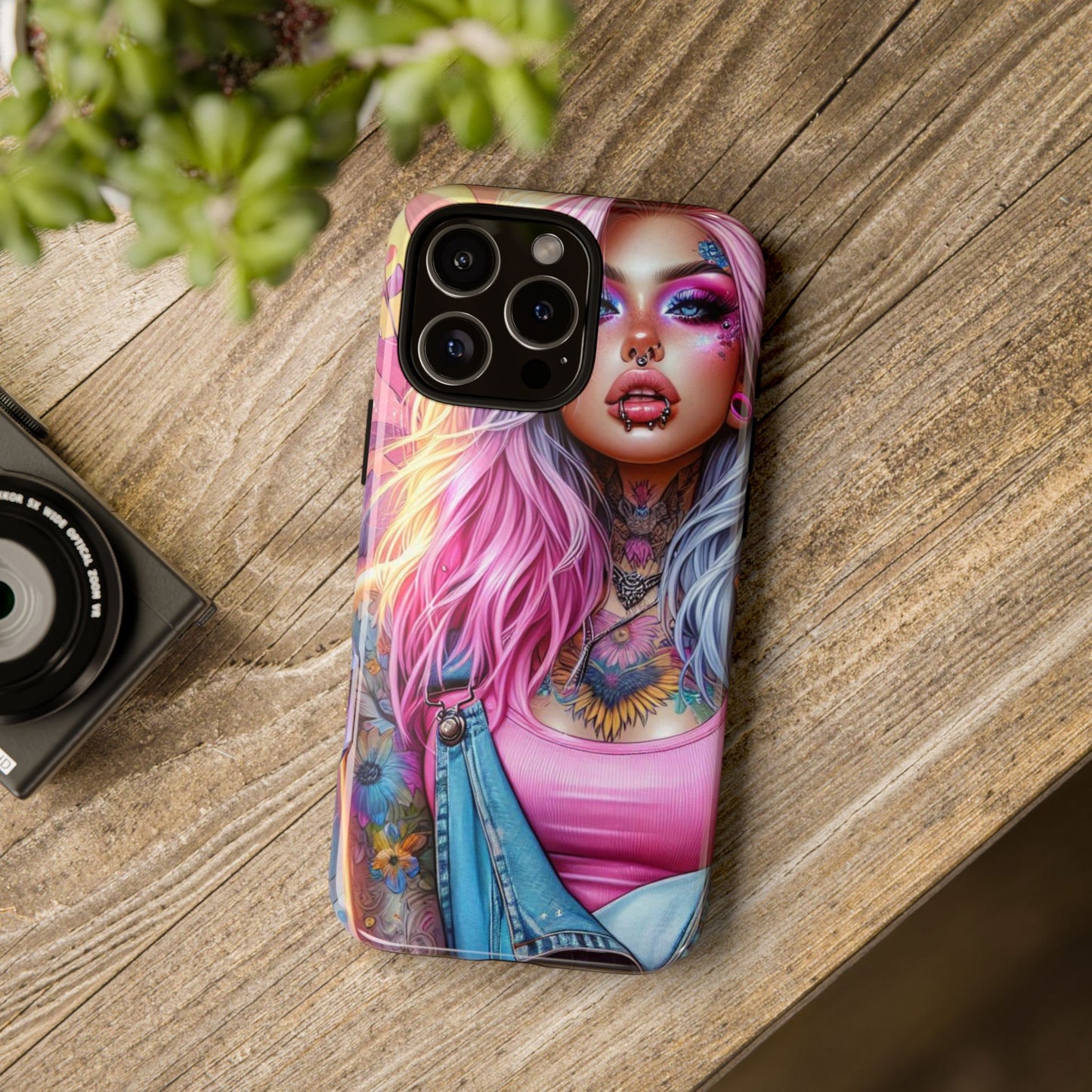 Sunset Glow – Pastel Punk & Floral Ink Mobile Cover