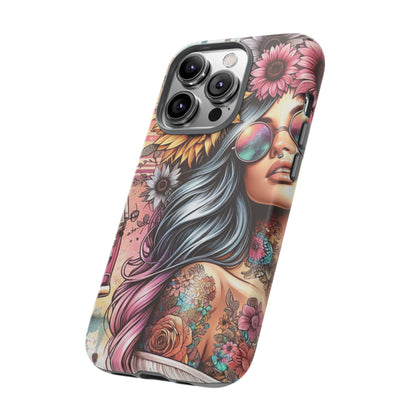 Retro Boho Wanderer – Sunflower Hippie Van Mobile Cover