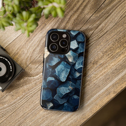Mystic  Blue Crystals Print Phone Case for iPhone, Google Pixel, Samsung