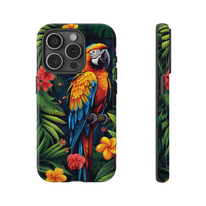 Floral Parrot Phone Case – Tropical Bird Design for iPhone, Samsung & Google Pixel