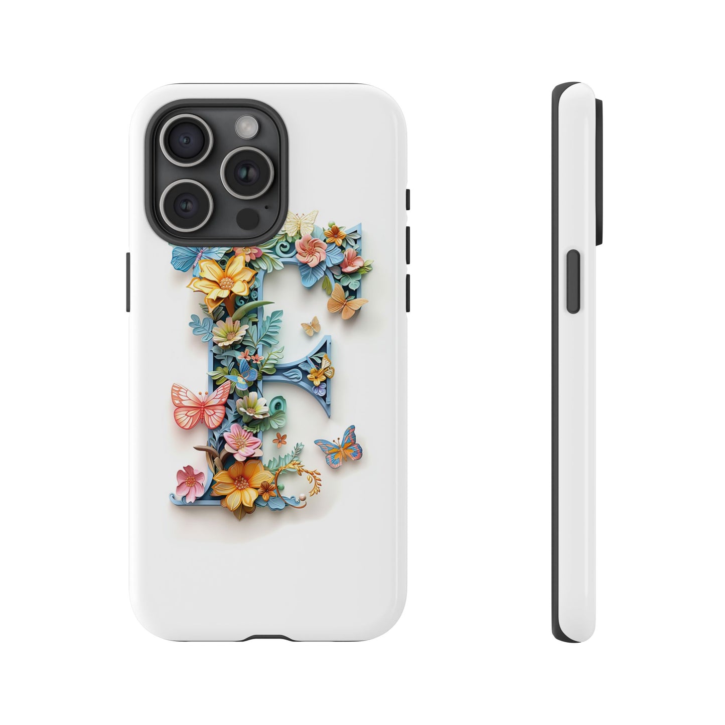 Floral Letter F Phone Case – Personalized Aesthetic Cover for iPhone, Samsung & Google Pixel