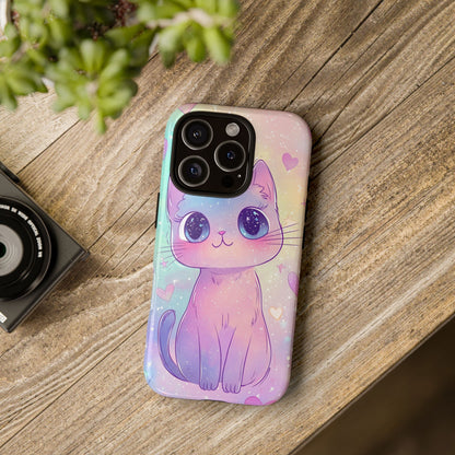 Cosmic Cat Phone Case – Sparkly Anime Aesthetic for iPhone, Google Pixel & Samsung